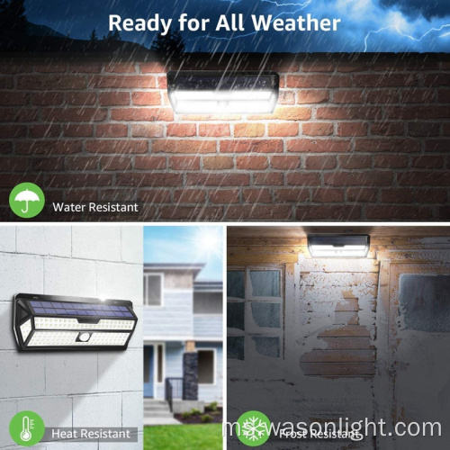 Kilang OEM 132Led Super Bright Wide Wide Waterproof Wall Security Motion Sensor Light Solar For Garden Yard Pathway